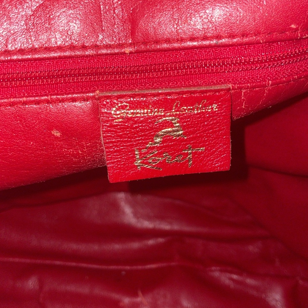Red Koret Red Leather Shoulder Bag - Picture 6 of 9